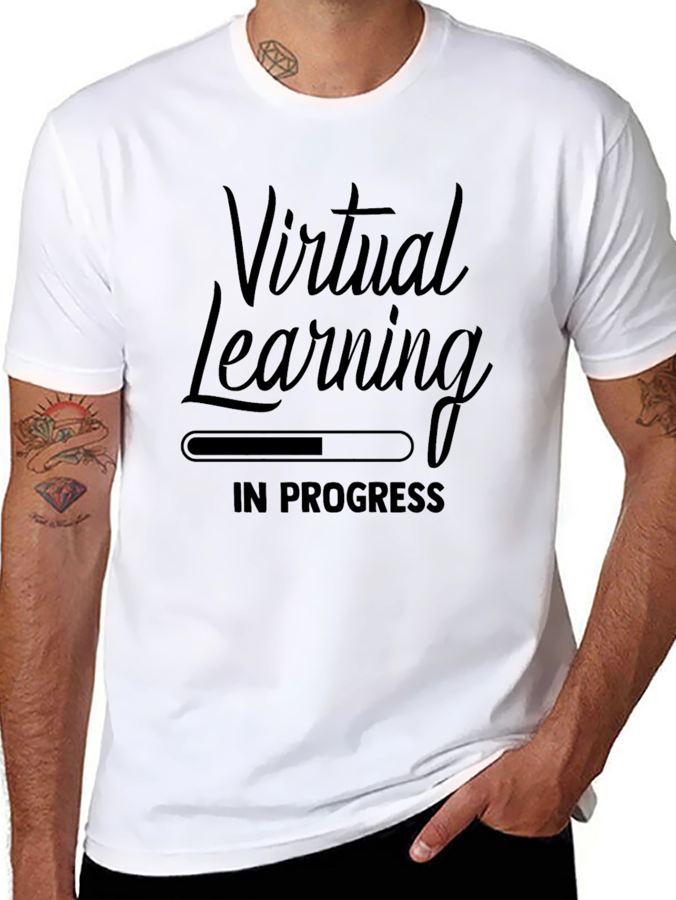 Virtual Learning In Progress Graphic Tee - Black