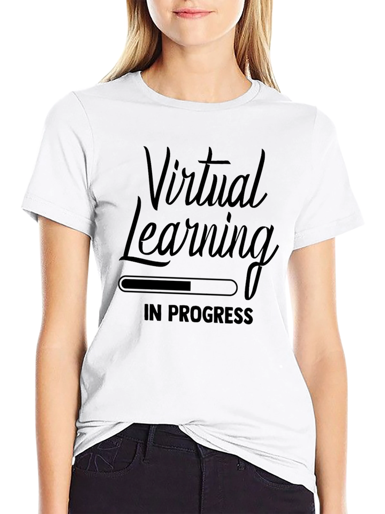 Virtual Learning In Progress Graphic Tee - Black