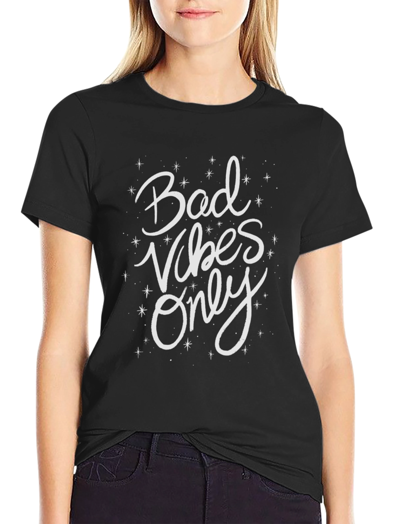 Bad Vibes Only Black Graphic Tee