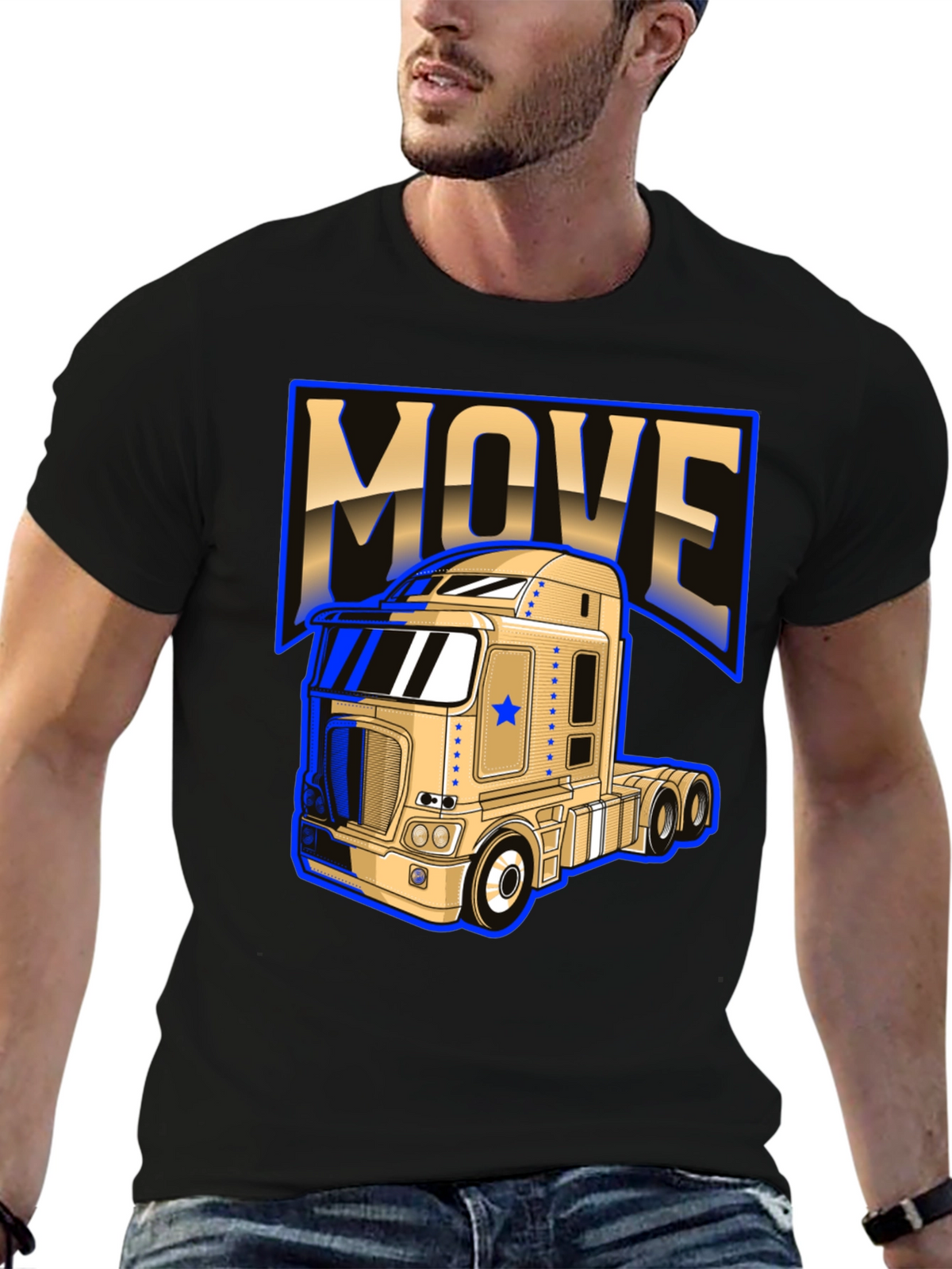 Move Trucker T-Shirt - Bold Graphic Design