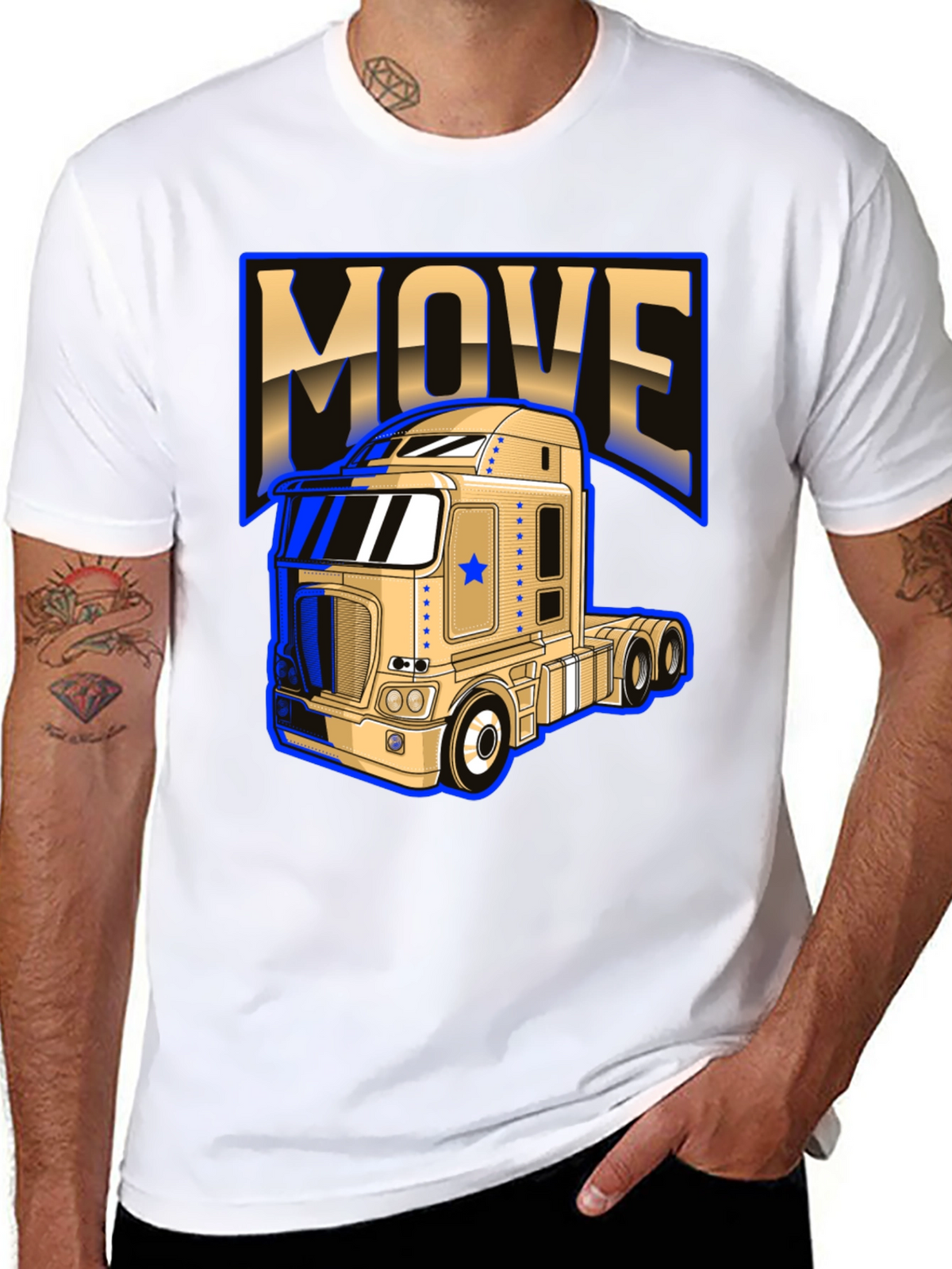 Move Trucker T-Shirt - Bold Graphic Design
