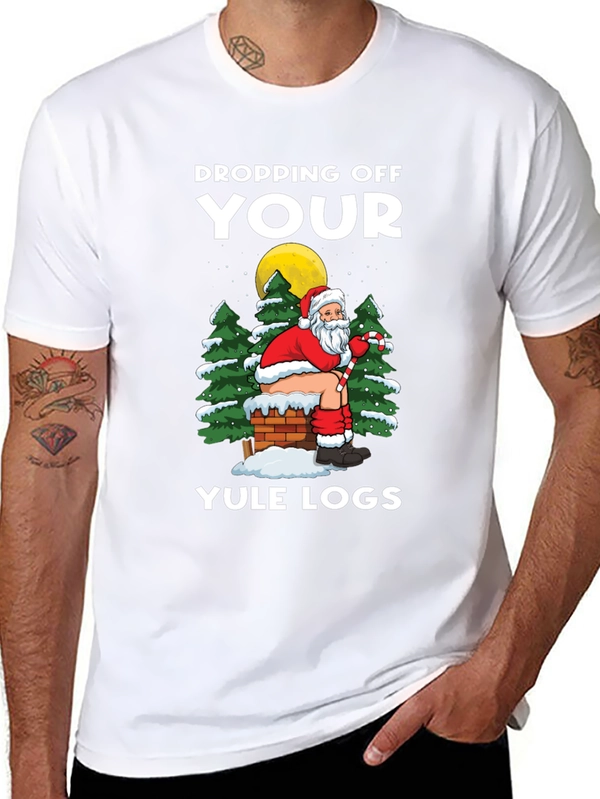 Dropping Off Your Yule Logs Funny Santa T-Shirt