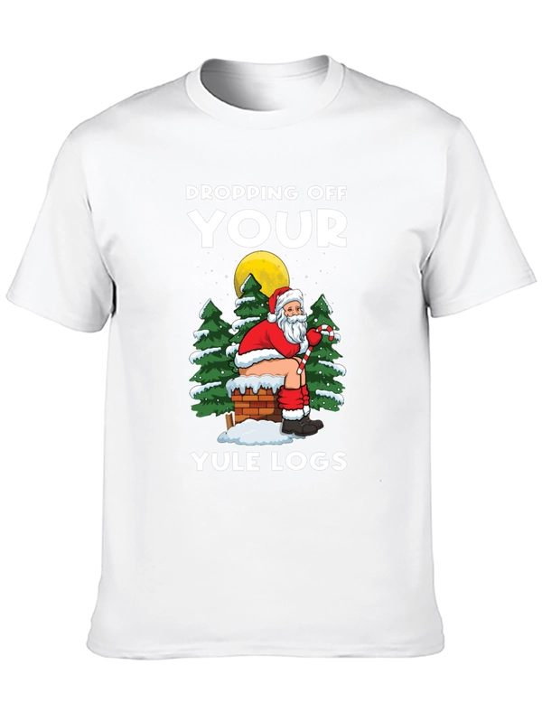 Dropping Off Your Yule Logs Funny Santa T-Shirt