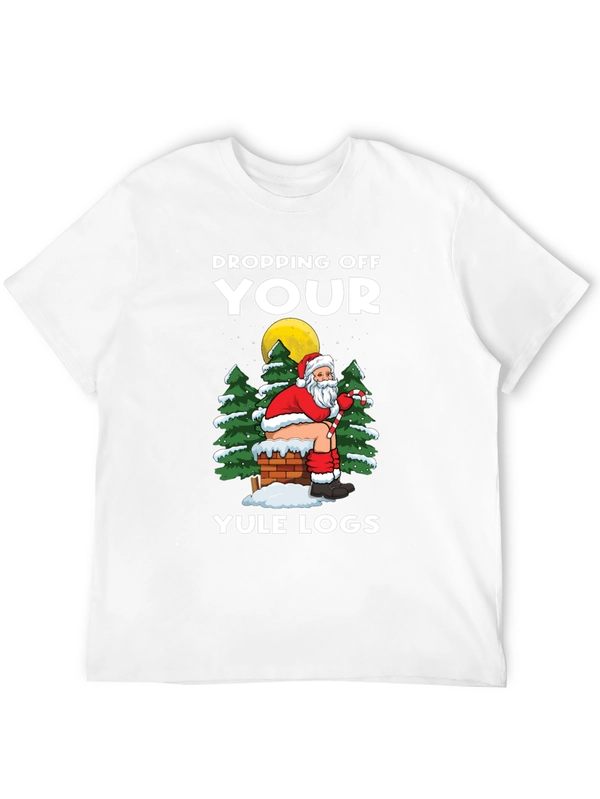 Dropping Off Your Yule Logs Funny Santa T-Shirt