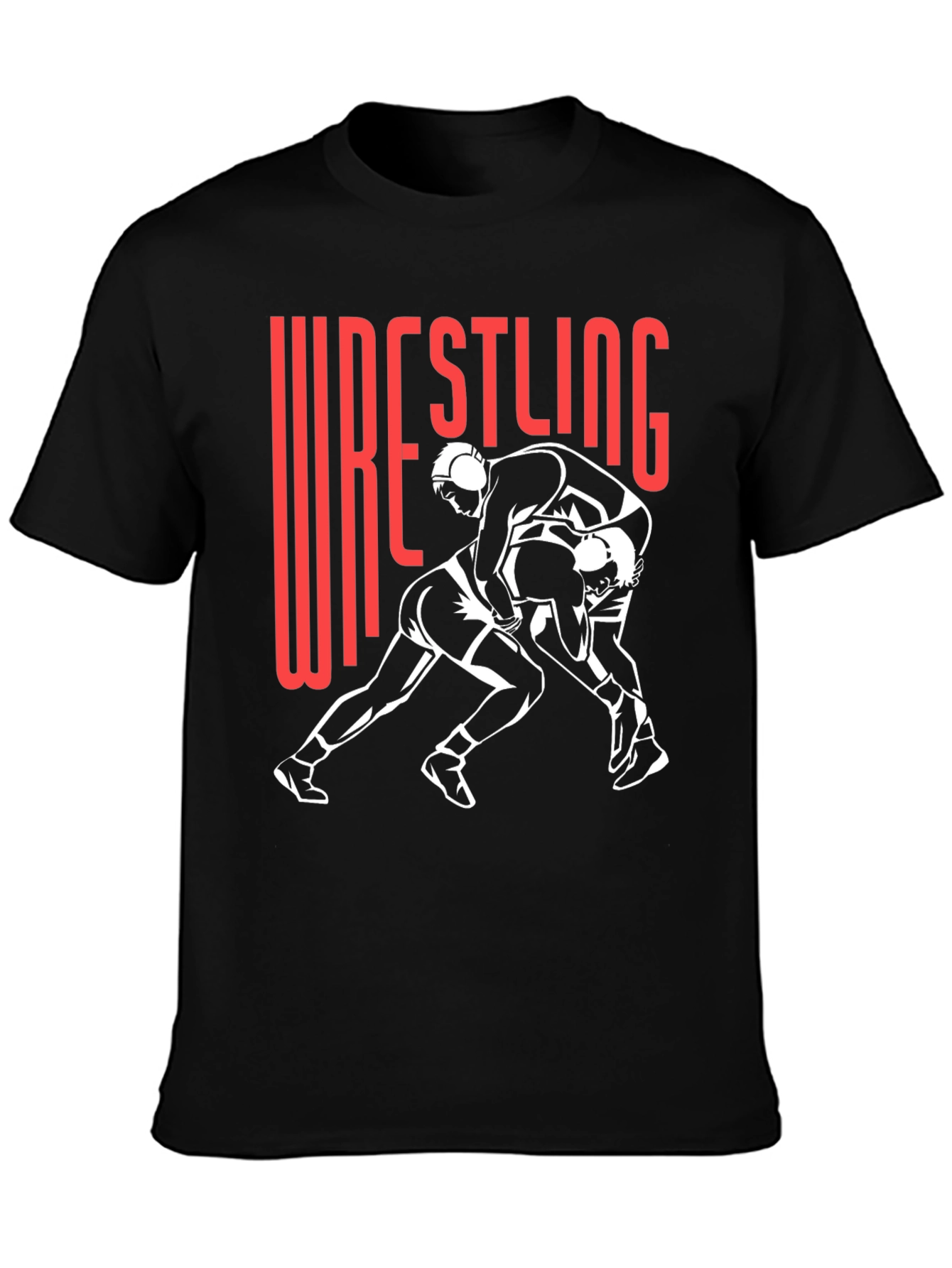 Wrestling Graphic Tee - Black Cotton Blend