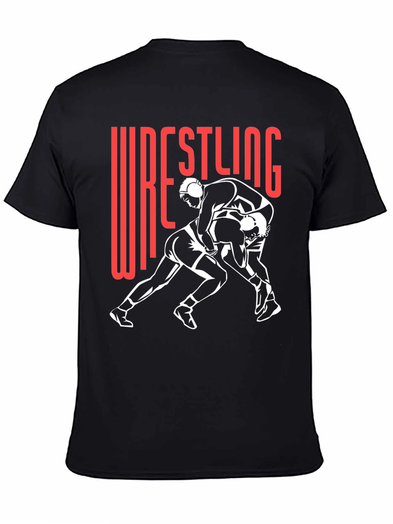 Wrestling Graphic Tee - Black Cotton Blend