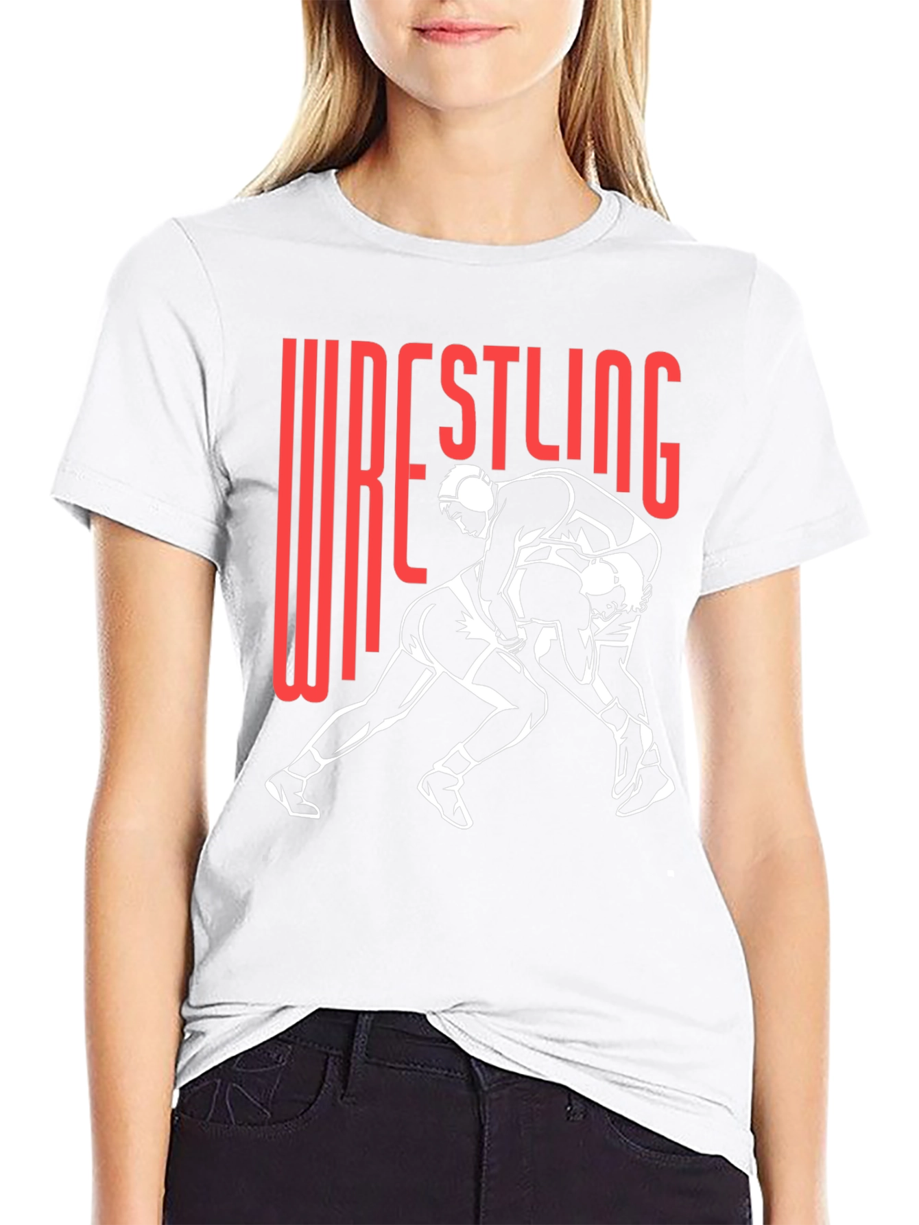Wrestling Graphic Tee - Black Cotton Blend