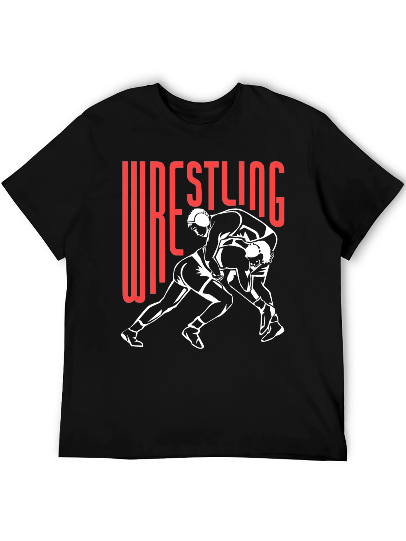 Wrestling Graphic Tee - Black Cotton Blend