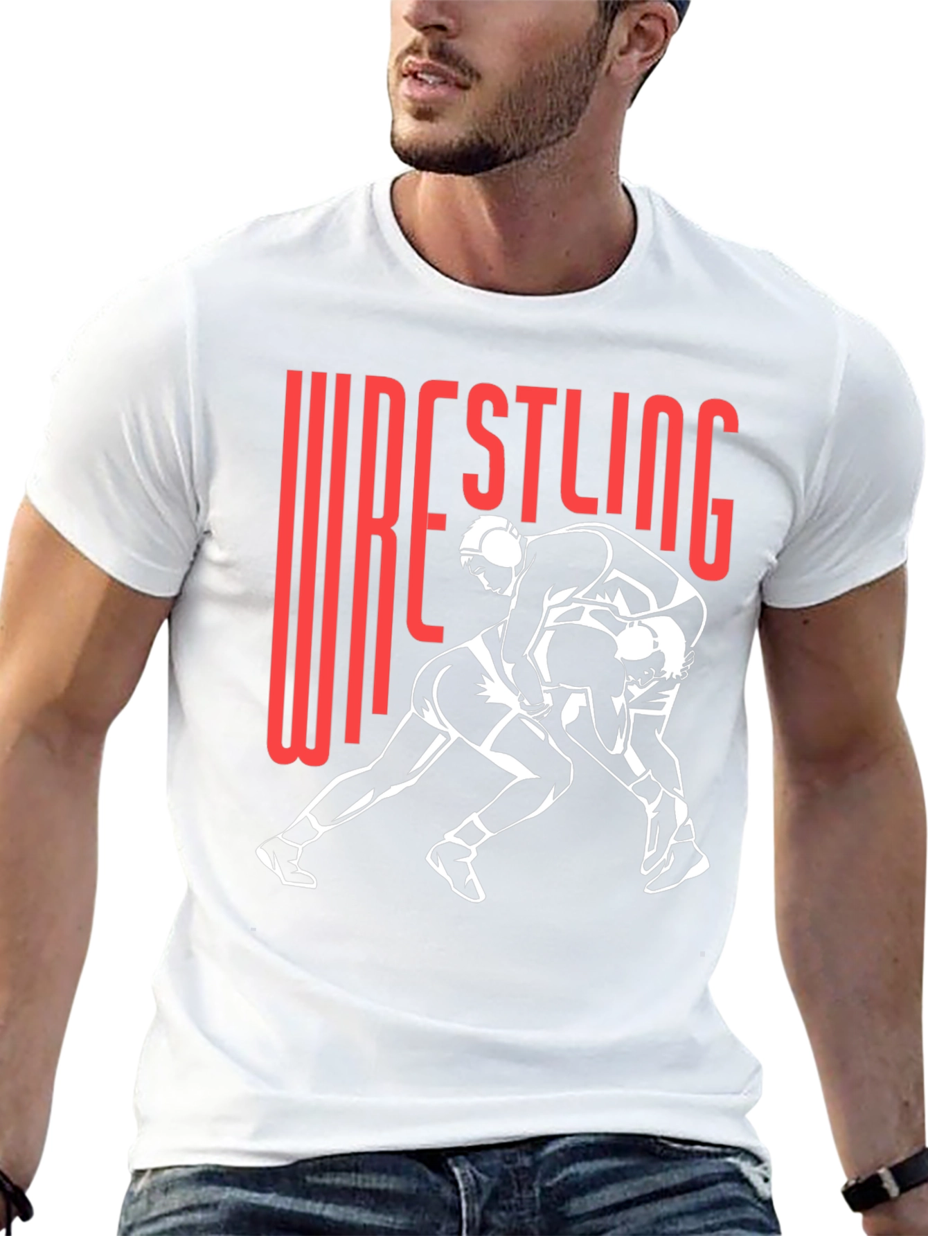 Wrestling Graphic Tee - Black Cotton Blend