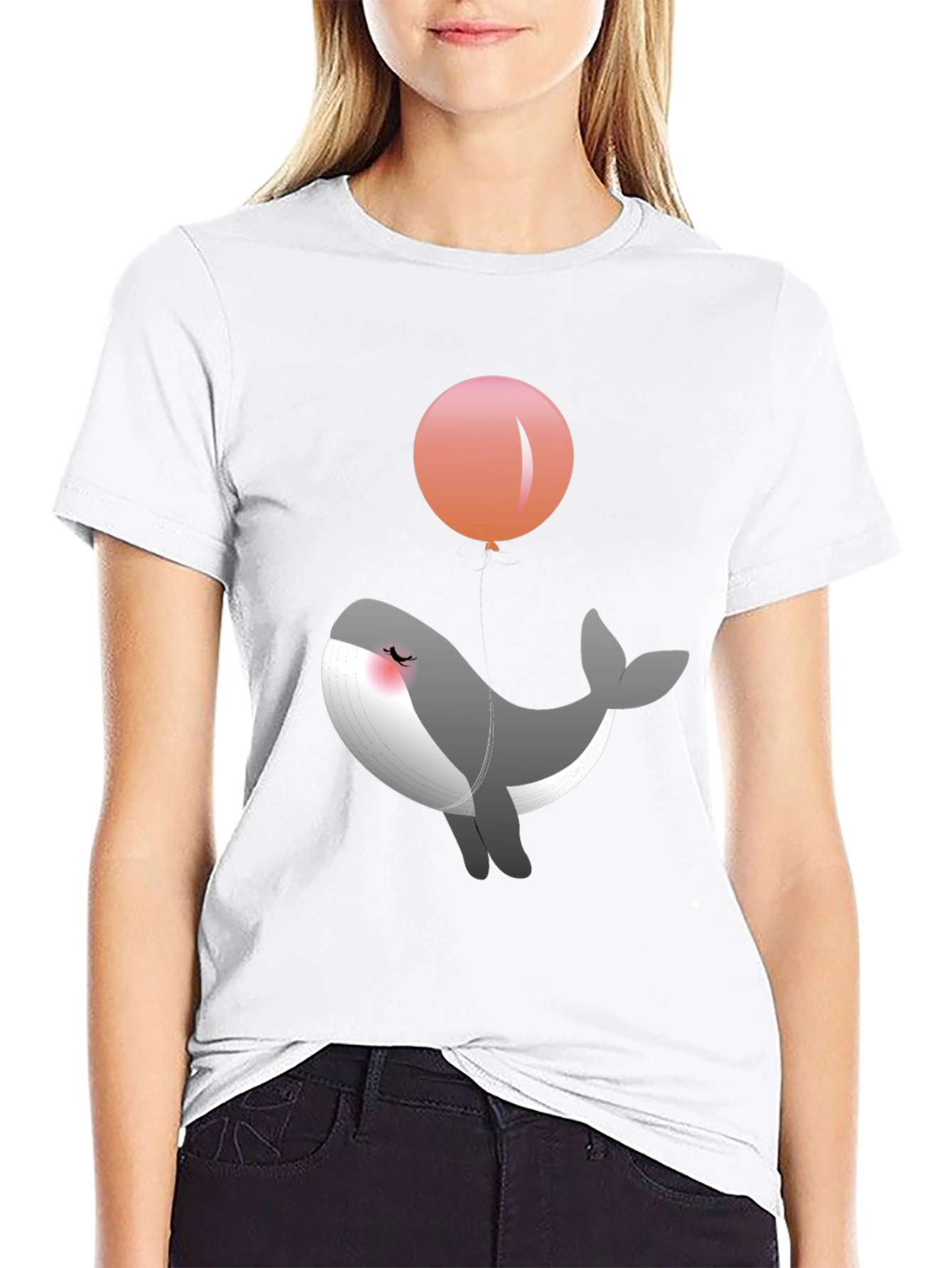 Whale Balloon T-Shirt - Cute Graphic Tee