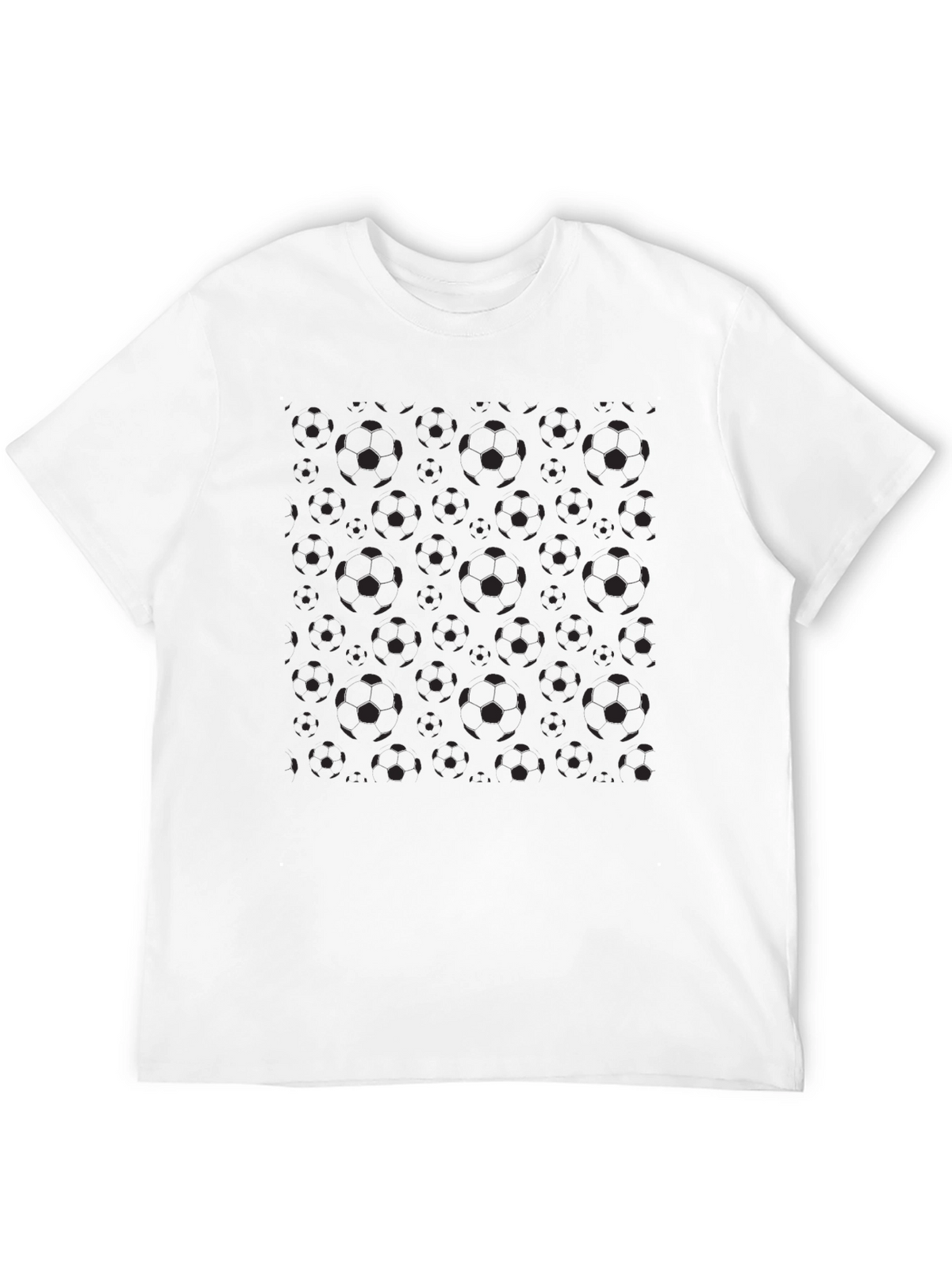 Black Soccer Ball Pattern T-Shirt