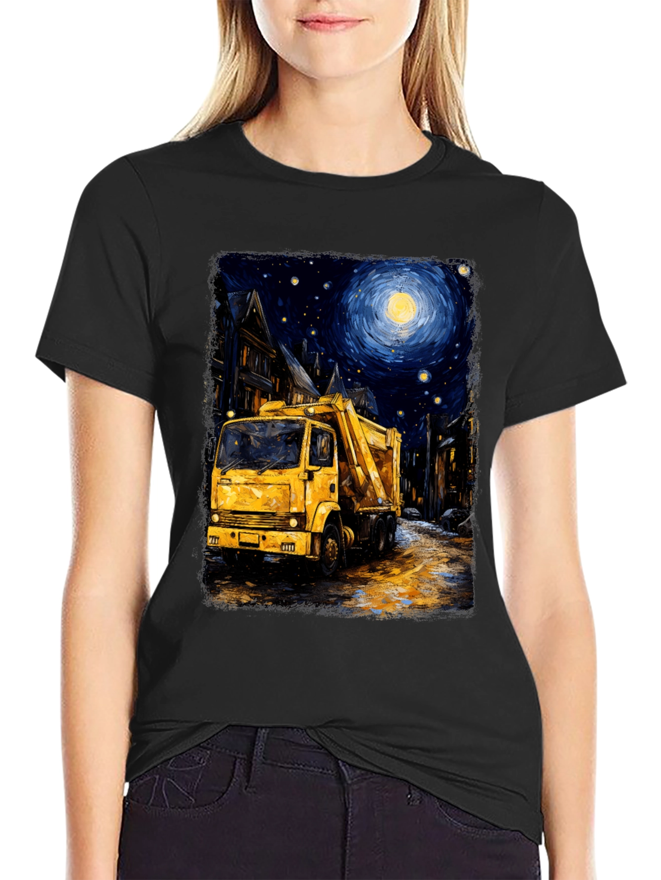 Starry Night Garbage Truck Tee