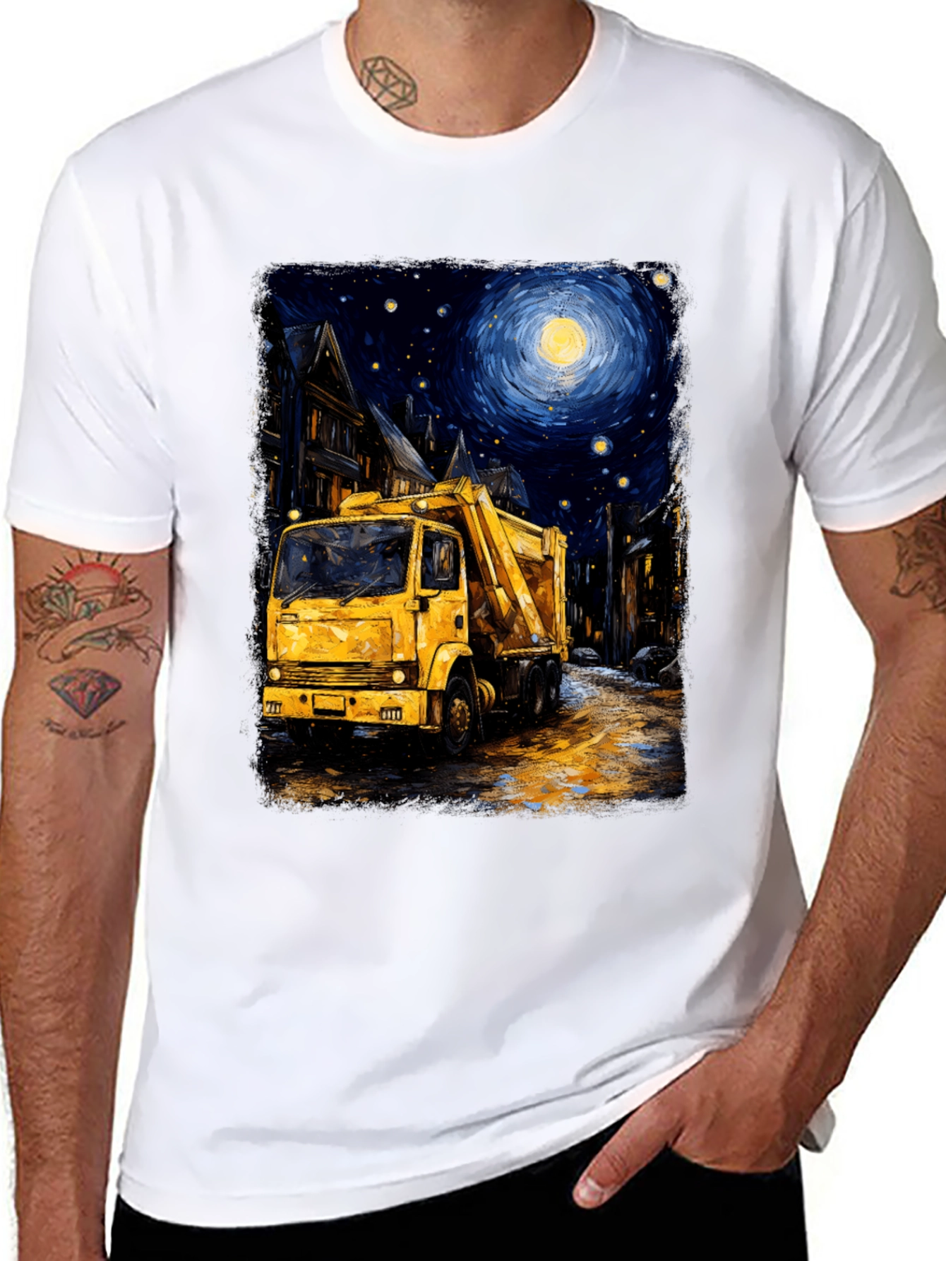 Starry Night Garbage Truck Tee