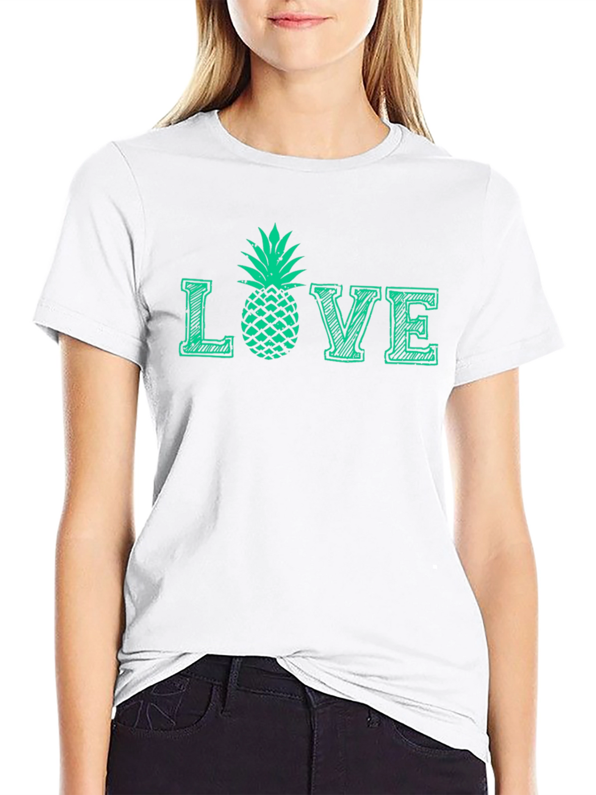 Love Pineapple Graphic T-Shirt - Black