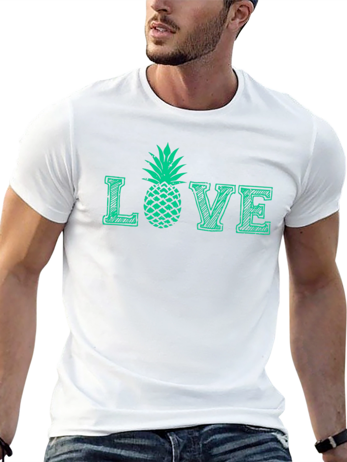 Love Pineapple Graphic T-Shirt - Black