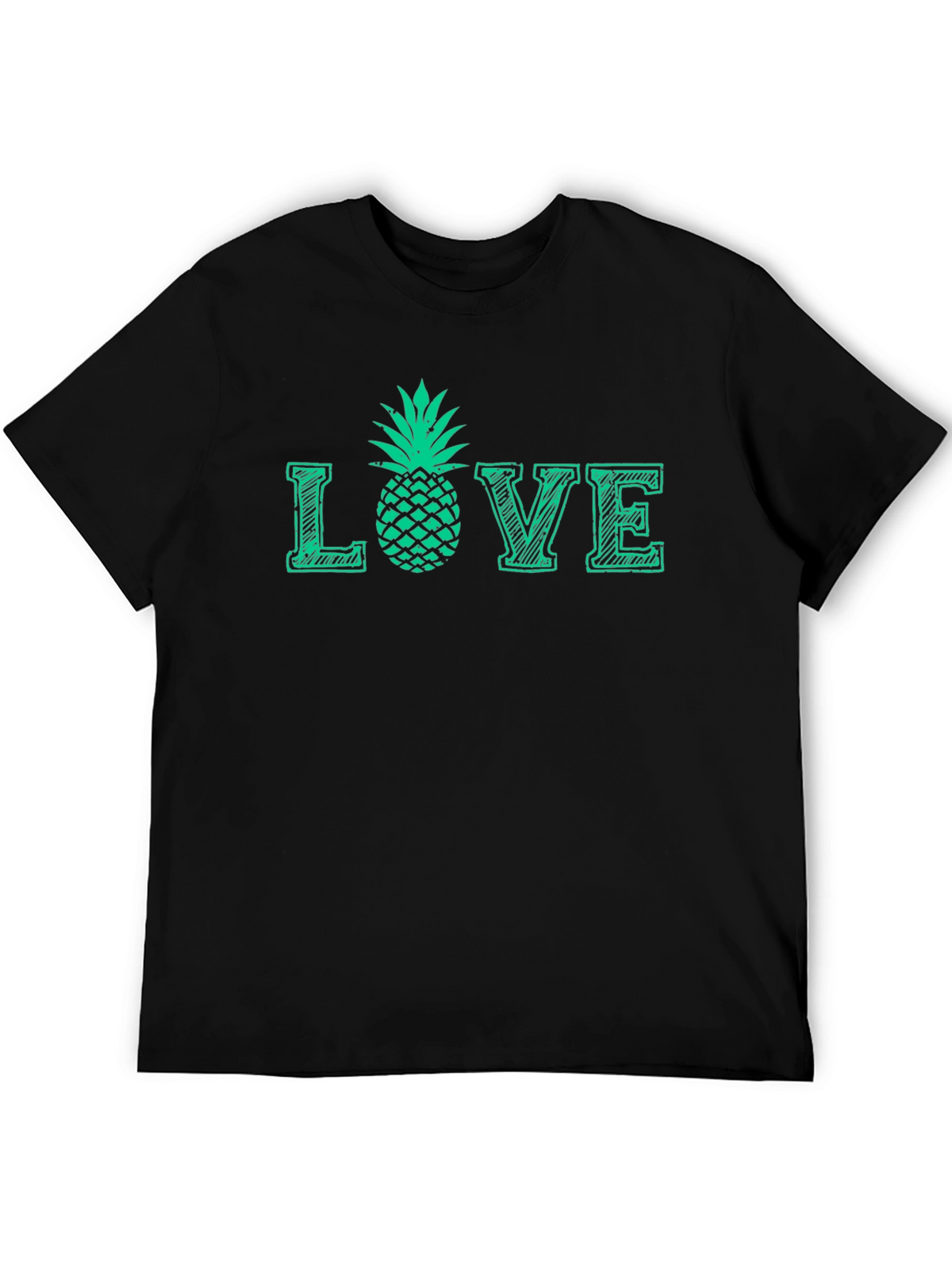 Love Pineapple Graphic T-Shirt - Black