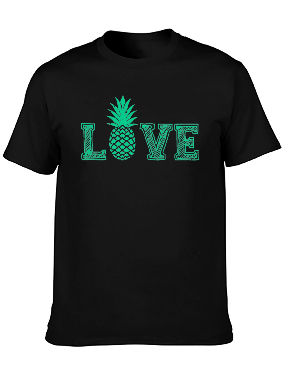 Love Pineapple Graphic T-Shirt - Black