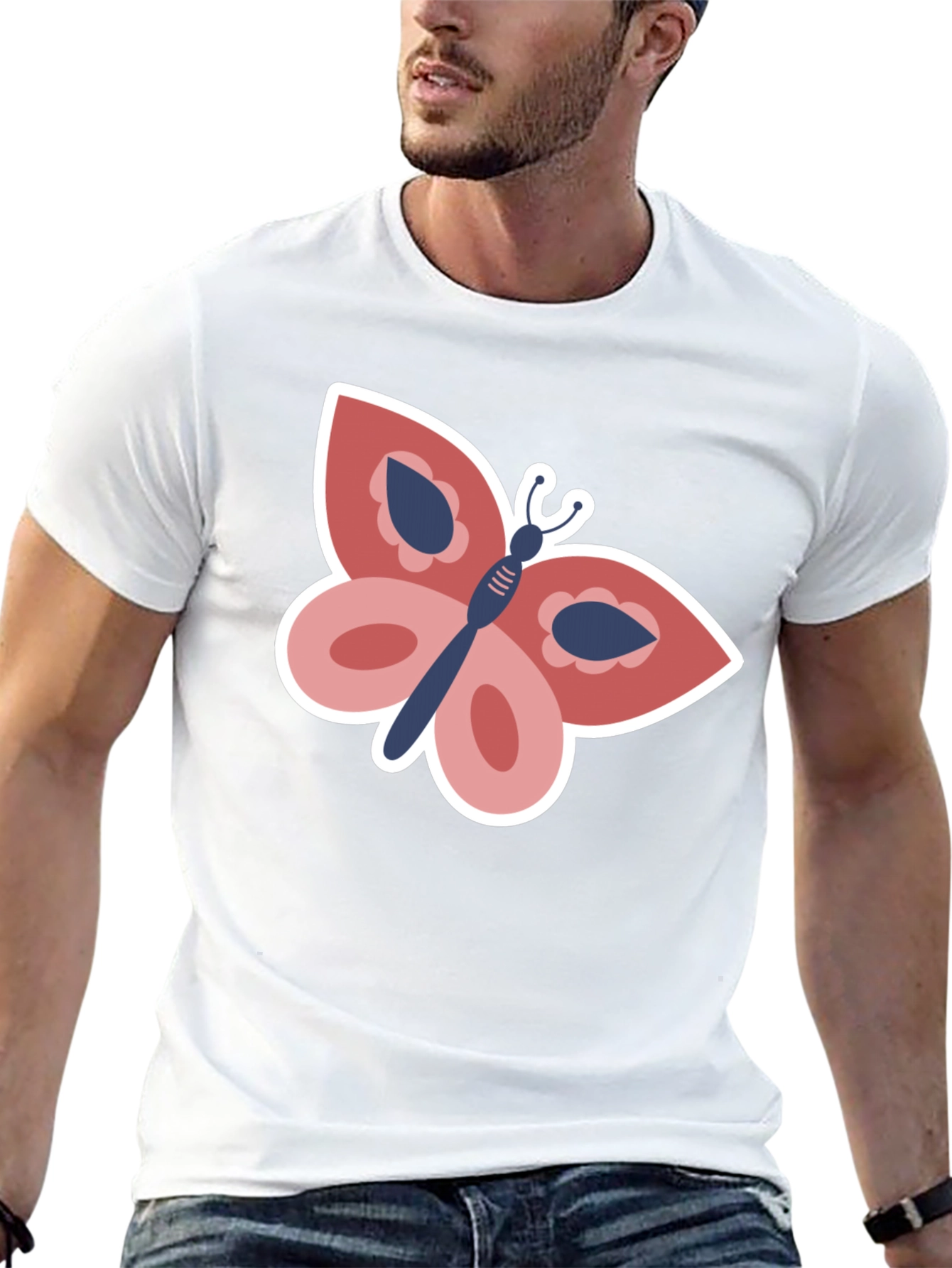 Butterfly Graphic Tee - Stylish Black T-Shirt