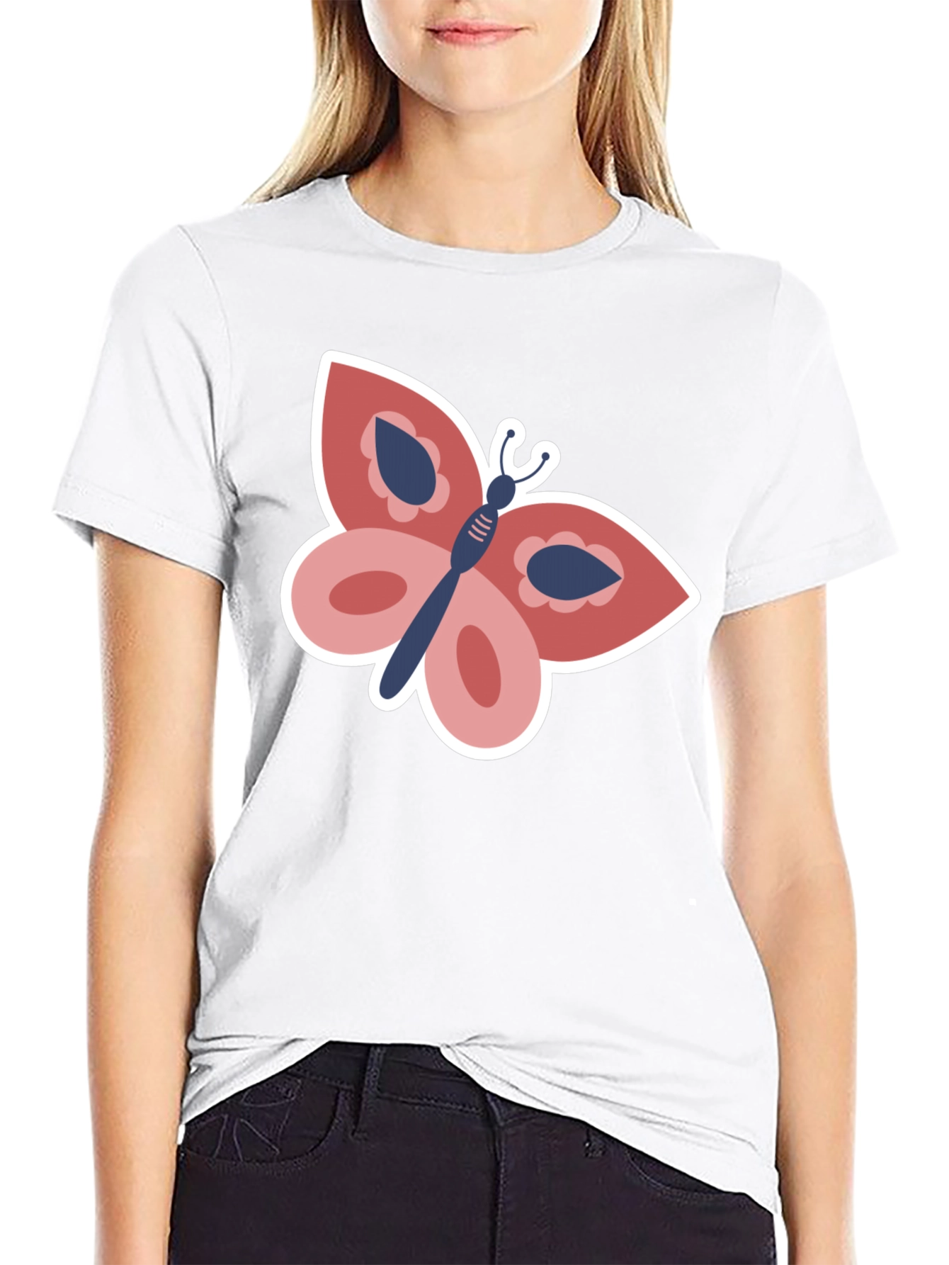 Butterfly Graphic Tee - Stylish Black T-Shirt