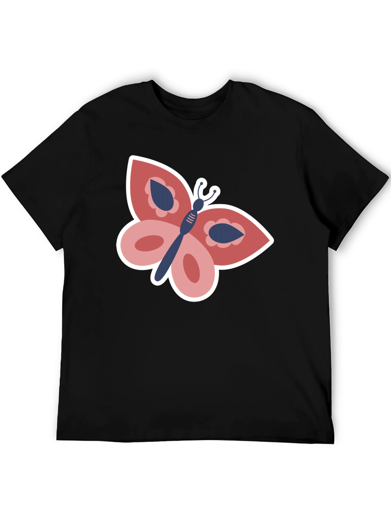 Butterfly Graphic Tee - Stylish Black T-Shirt
