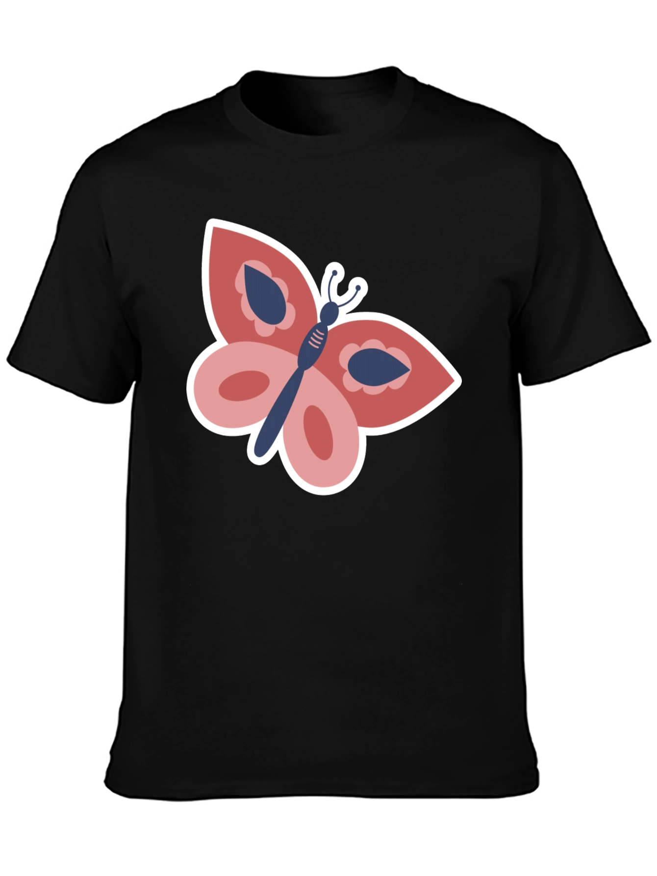 Butterfly Graphic Tee - Stylish Black T-Shirt