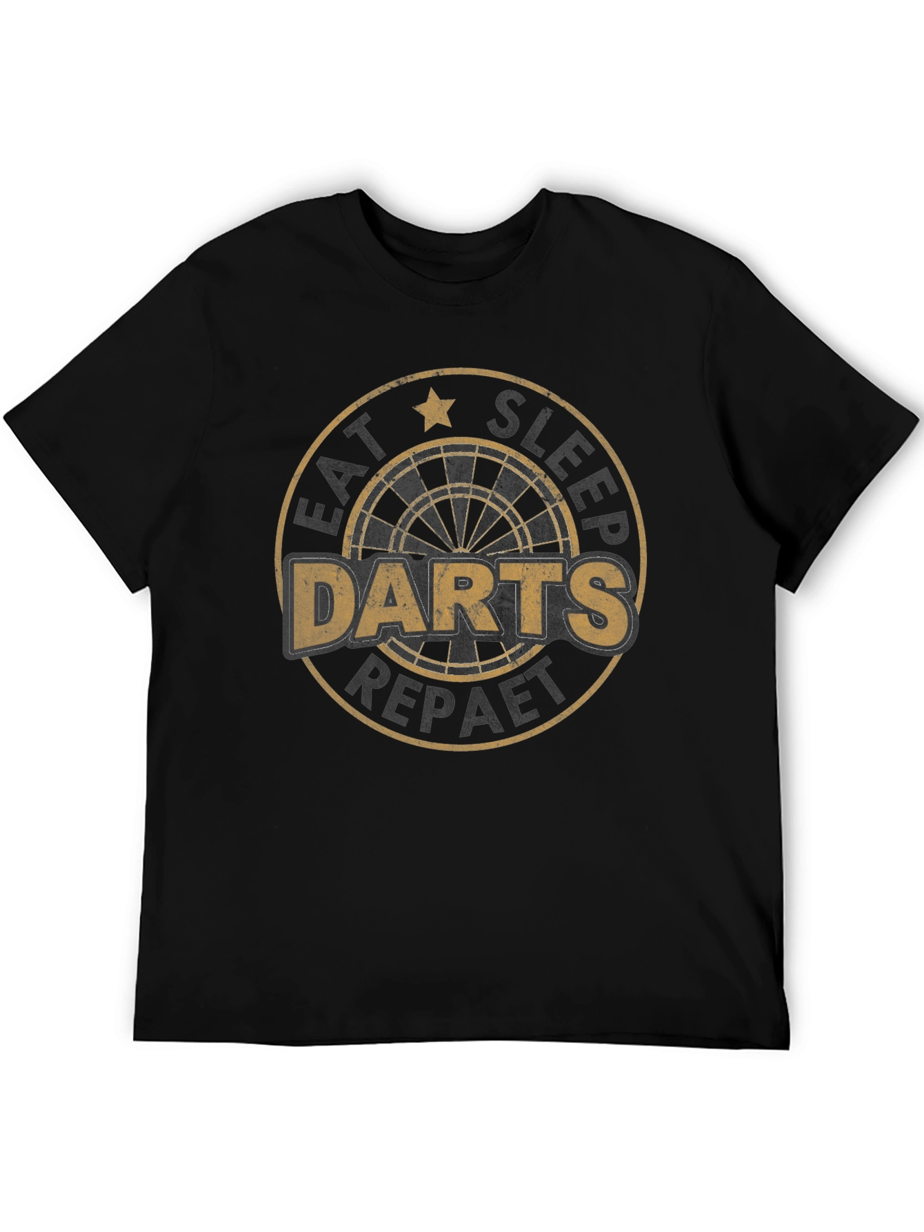 Eat Sleep Darts Repeat Black Graphic Tee