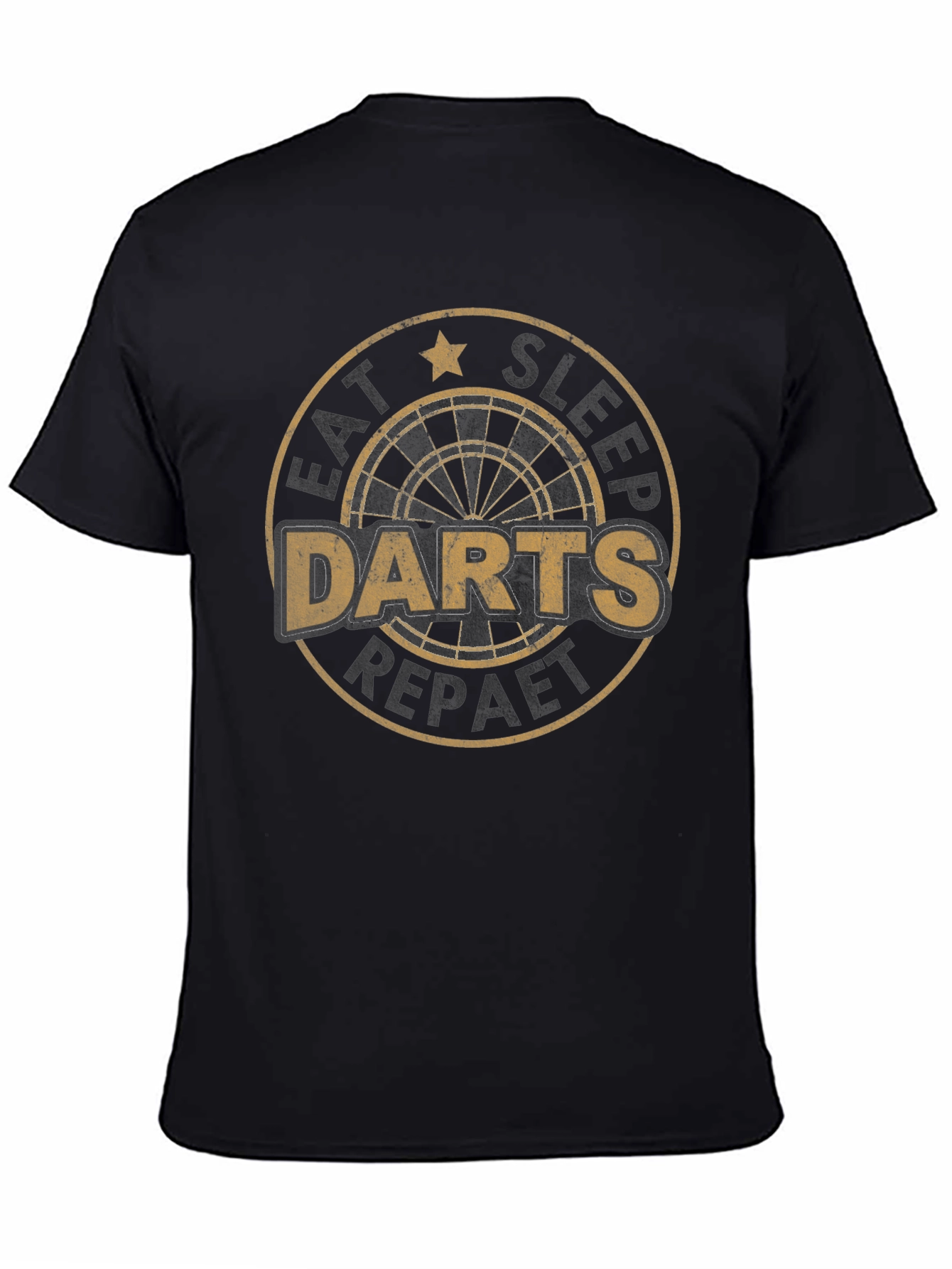 Eat Sleep Darts Repeat Black Graphic Tee