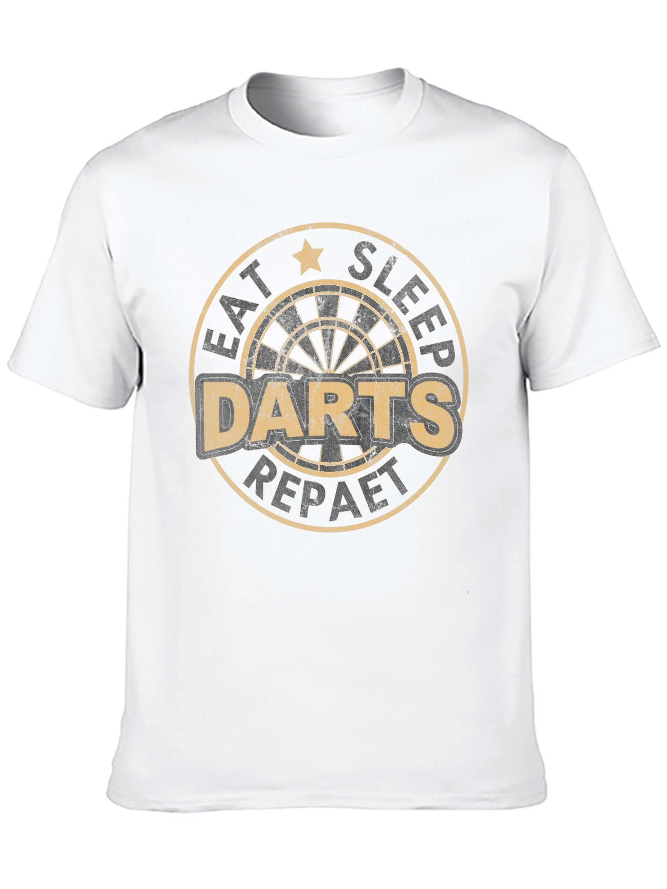 Eat Sleep Darts Repeat Black Graphic Tee