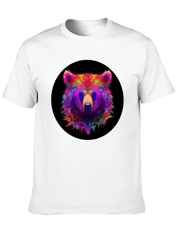Neon Bear Graphic Tee - Mens Black T-Shirt