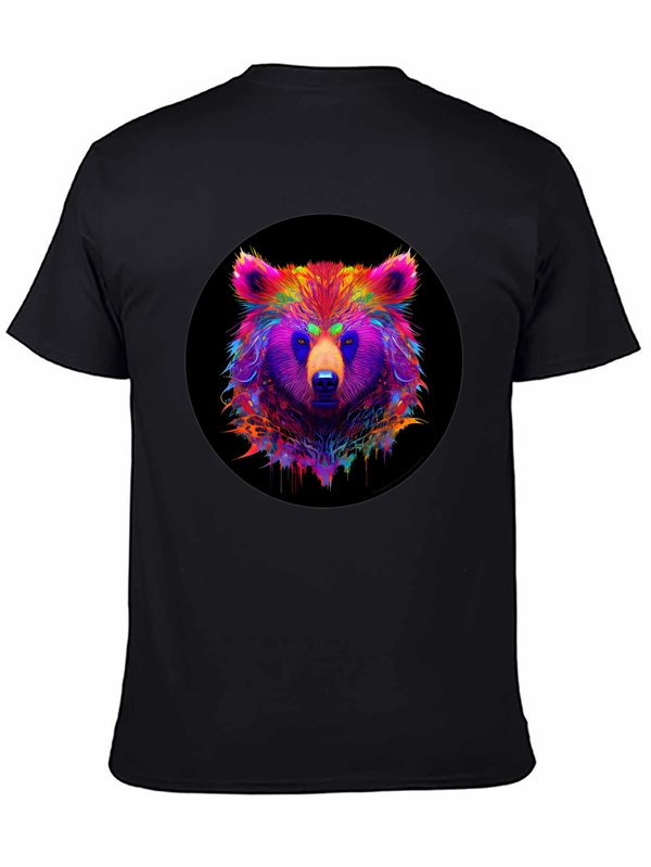 Neon Bear Graphic Tee - Mens Black T-Shirt