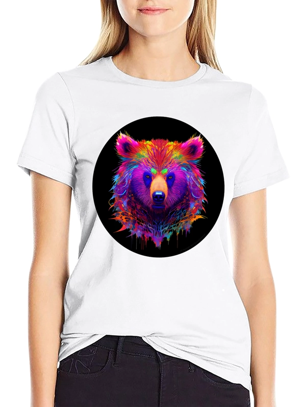 Neon Bear Graphic Tee - Mens Black T-Shirt