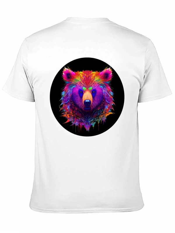 Neon Bear Graphic Tee - Mens Black T-Shirt