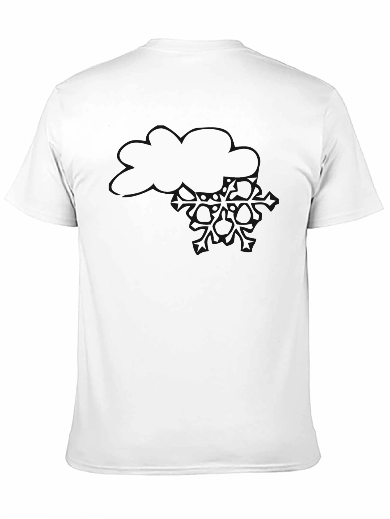 Snowy Cloud Graphic Tee - Black Cotton T-Shirt