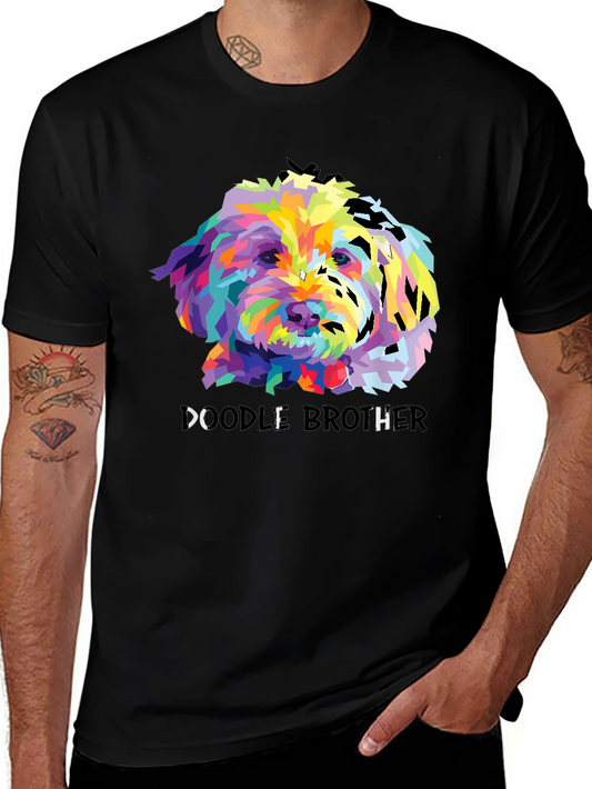 Doodle Brother T-Shirt Colorful Dog Graphic Tee
