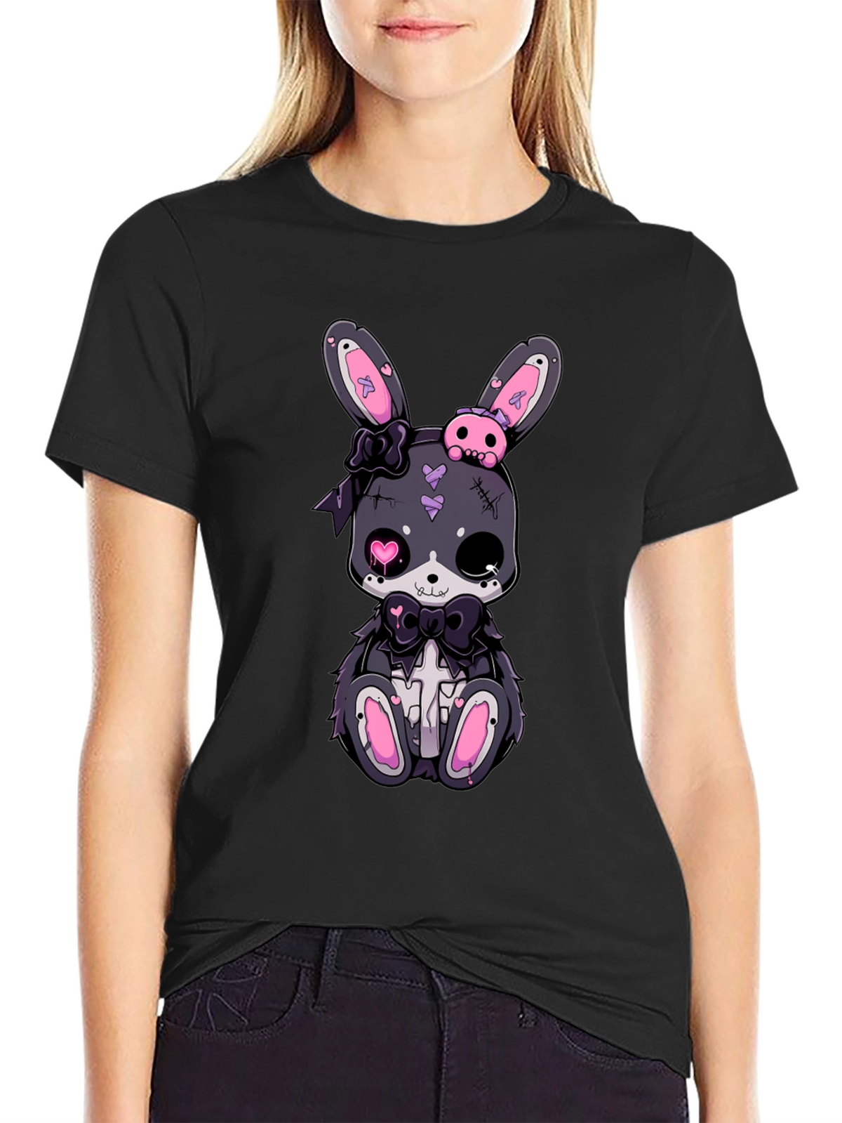 Gothic Bunny T-Shirt - Cute Creepy Style