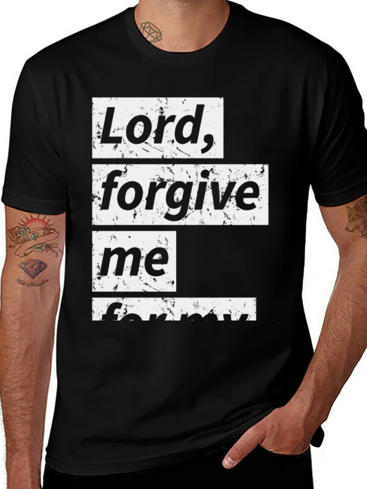 Lord Forgive Me Graphic Tee - Black Cotton Blend