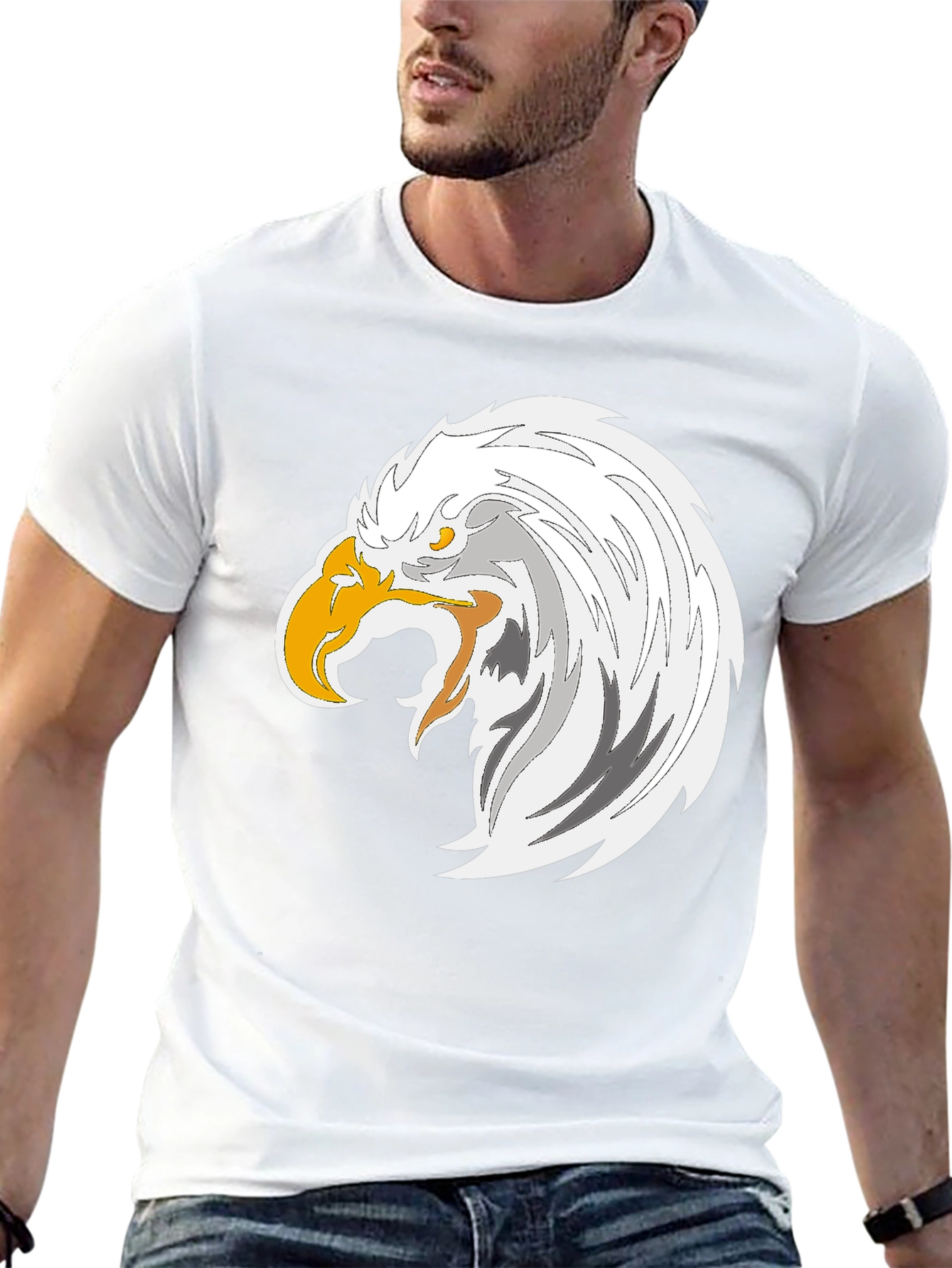 Eagle Graphic Tee - Bold Black Cotton T-Shirt