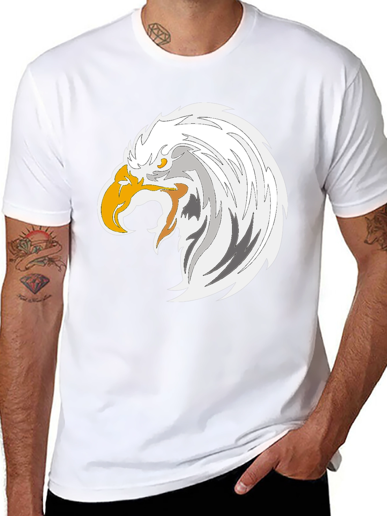 Eagle Graphic Tee - Bold Black Cotton T-Shirt