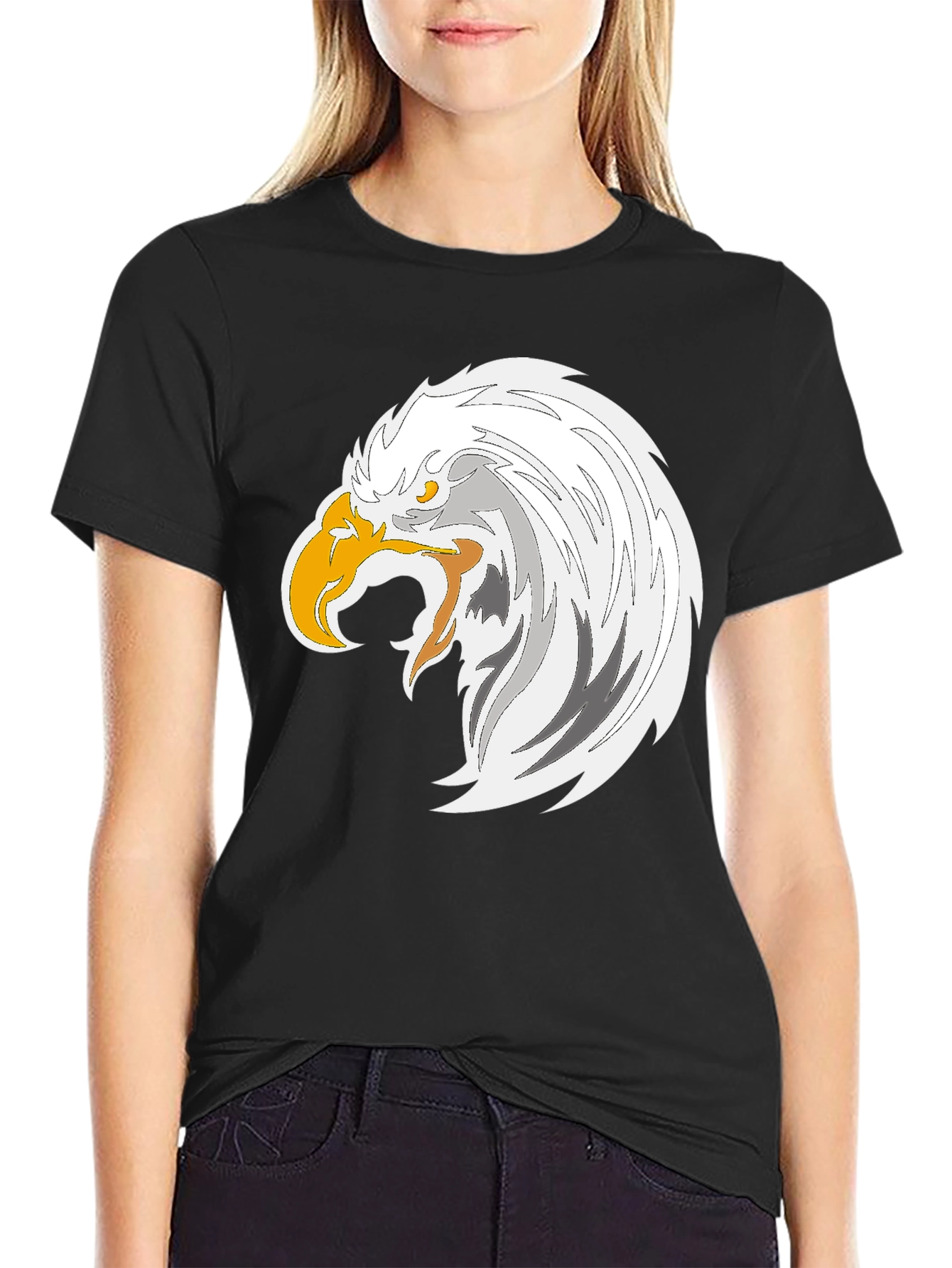 Eagle Graphic Tee - Bold Black Cotton T-Shirt