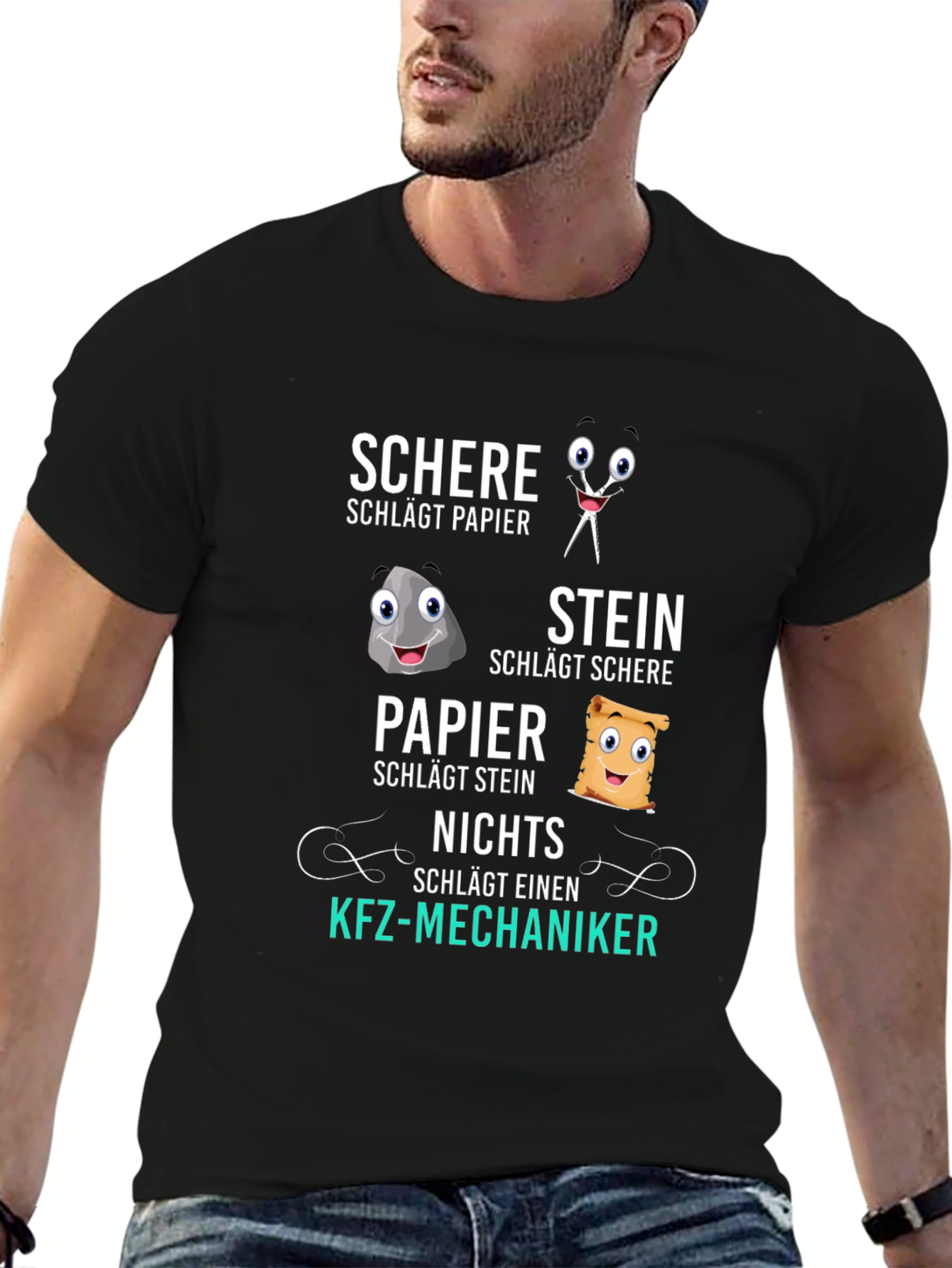Rock Paper Scissors Nothing Beat Mechanic T-Shirt