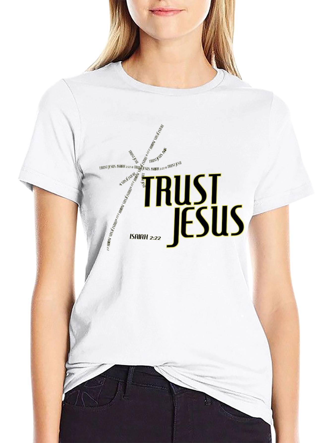 Trust Jesus Black Graphic Tee