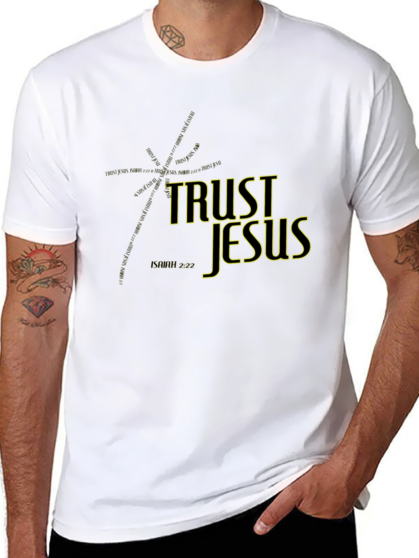 Trust Jesus Black Graphic Tee