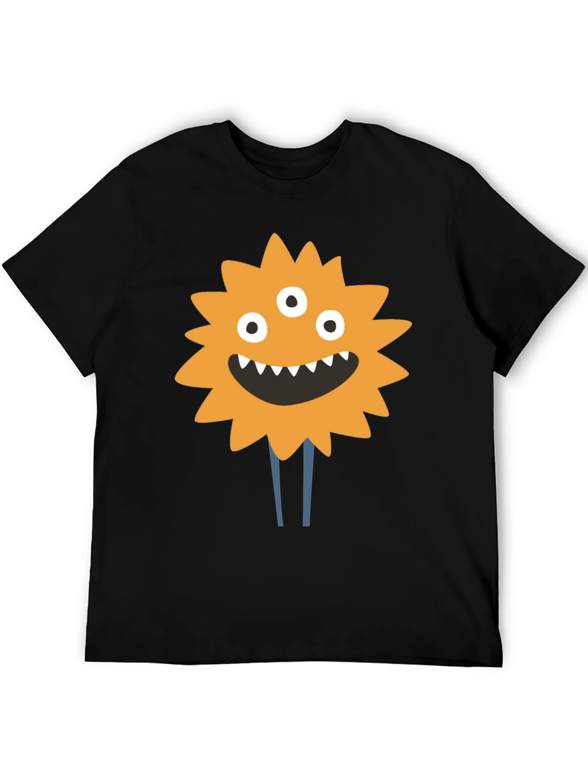 Monster Graphic Print T-Shirt - Black