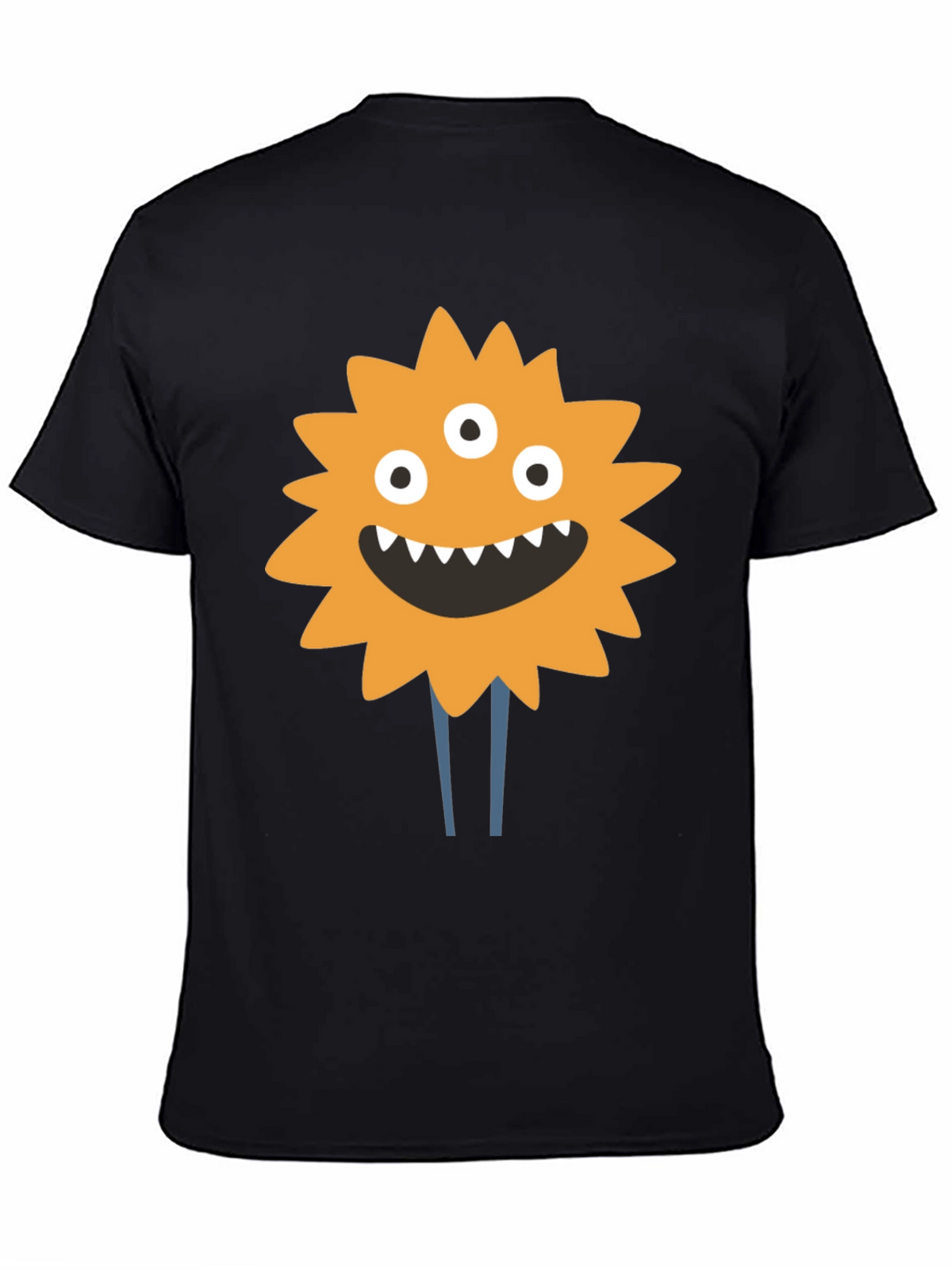 Monster Graphic Print T-Shirt - Black