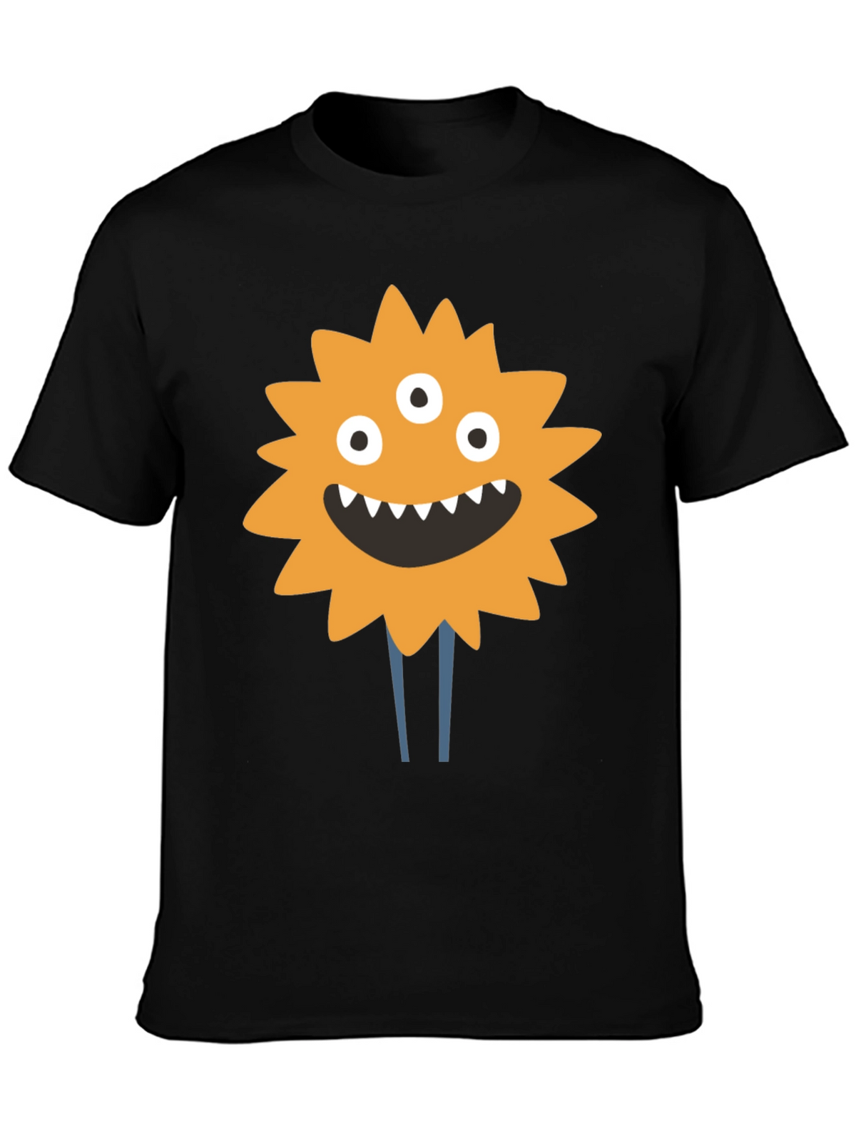 Monster Graphic Print T-Shirt - Black