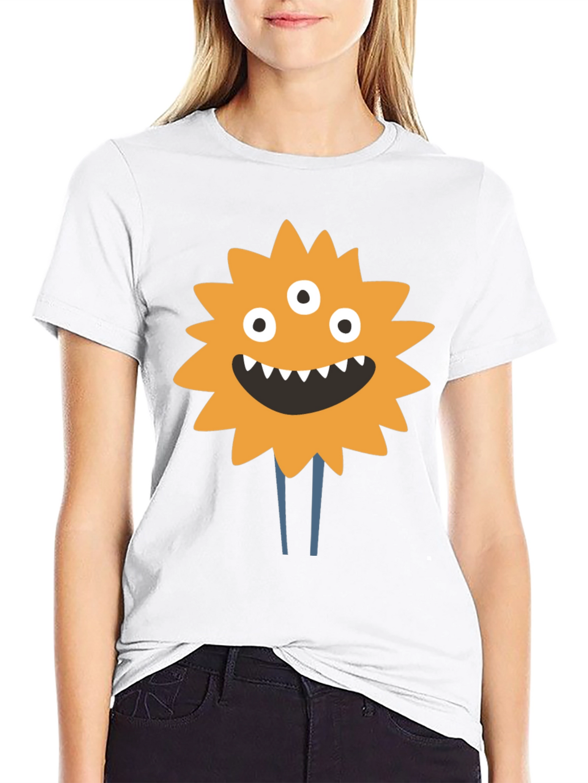Monster Graphic Print T-Shirt - Black
