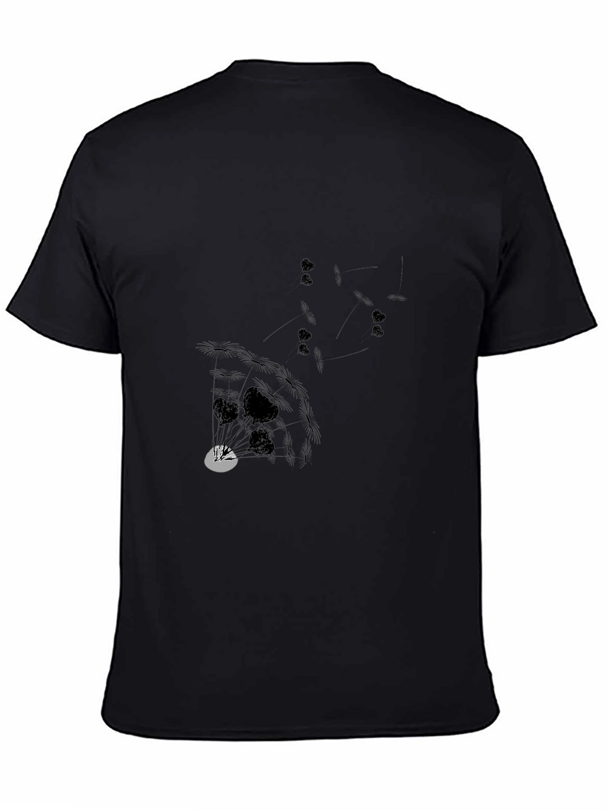 Graphic Print Mens T-Shirt - Black