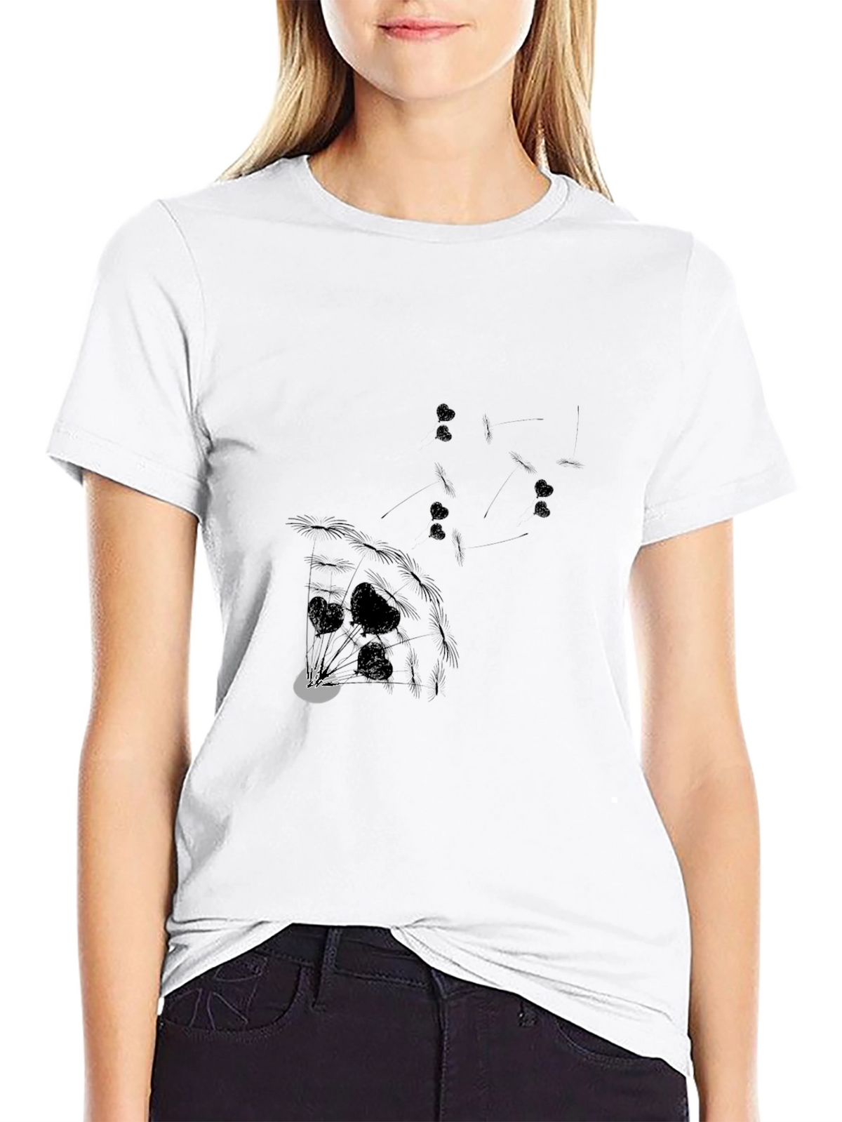 Graphic Print Mens T-Shirt - Black