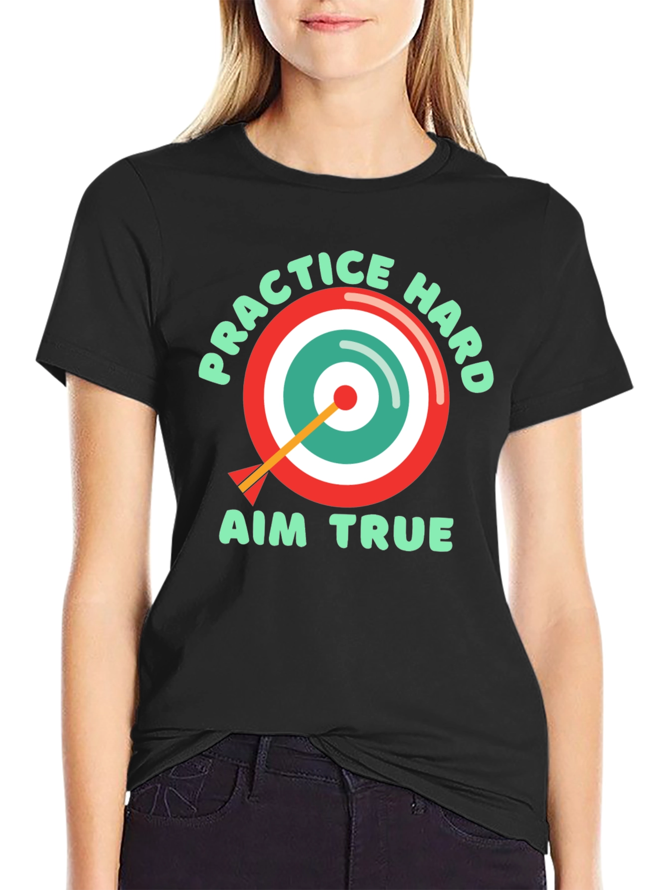Practice Hard Aim True T-Shirt - Black