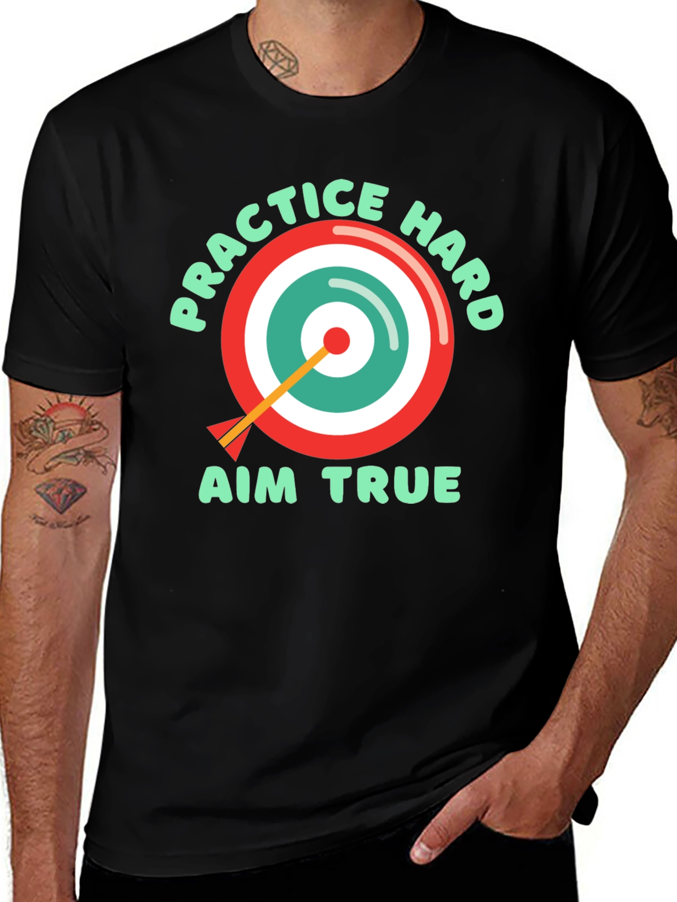 Practice Hard Aim True T-Shirt - Black